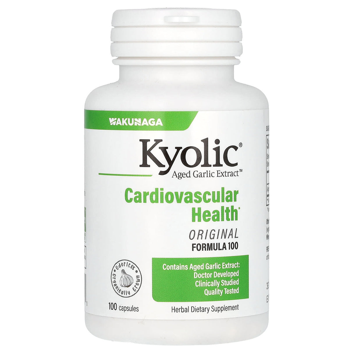 Kyolic Cardiovascular Health Support: Aged Garlic Extract Hi-po Formula 100 (100 Capsules) - Cozy Farm 