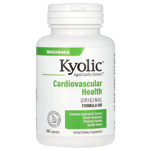 Kyolic Cardiovascular Health Support: Aged Garlic Extract Hi-po Formula 100 (100 Capsules) - Cozy Farm 