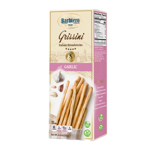 Barbiero Grissini Italian Breadsticks, Garlic, 125g