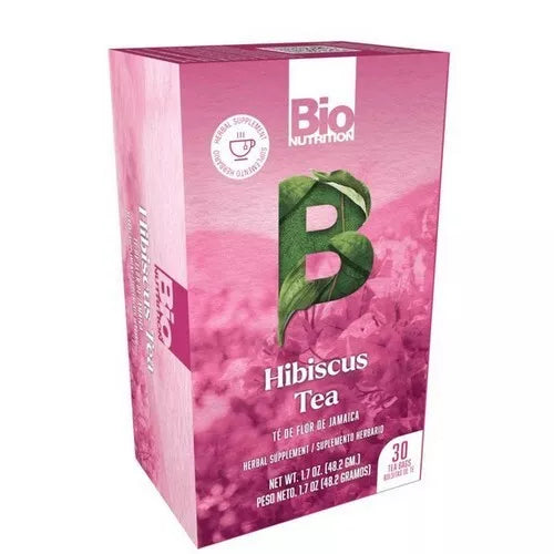 Bio Nutrition - Hibiscus Tea, 30 Ct (Pack of 1) - Herbal Caffeine-Free Beverage