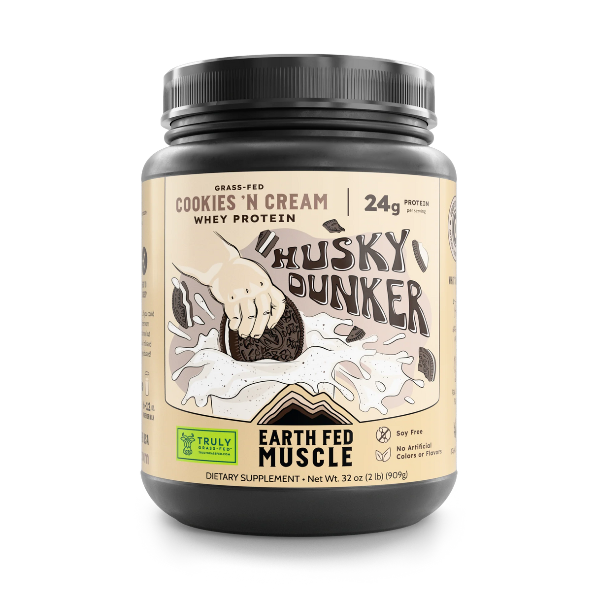 Earth Fed Muscle - Whey Protein Cookie Cream, 2 lb - Muscle Building Protein