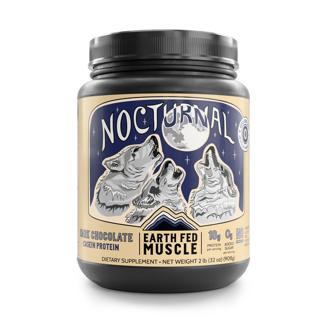 Earth Fed Muscle - Dark Chocolate Nocturnal Casein Protein, 2 lb - Gluten Free USA
