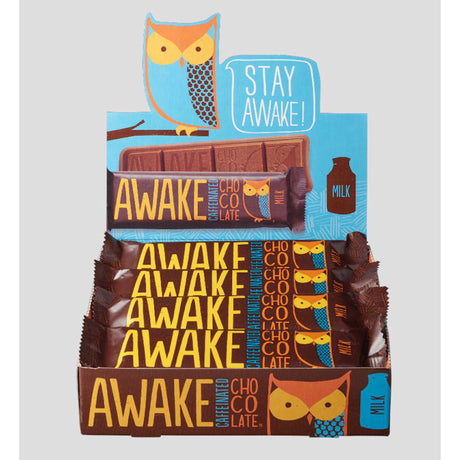 Awake Chocolate - Bar Caff Milk Chocolate - Case Of 12-1.55 Oz - Cozy Farm 