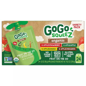 Gogo Squeez - Organic Applesauce, 24 ct Case - Gluten Free Snack