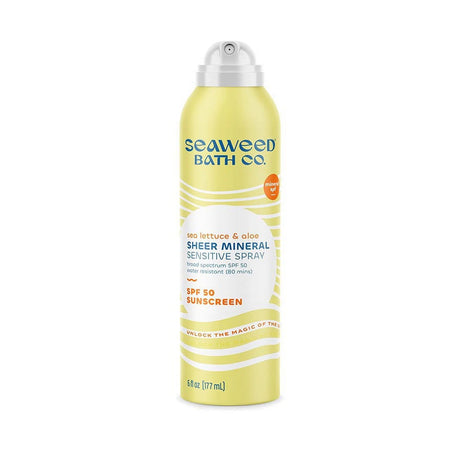 The Seaweed Bath Co - Sensitive Sunscreen Spray SPF 50, 6 fl oz - Gluten-Free Sun Protection