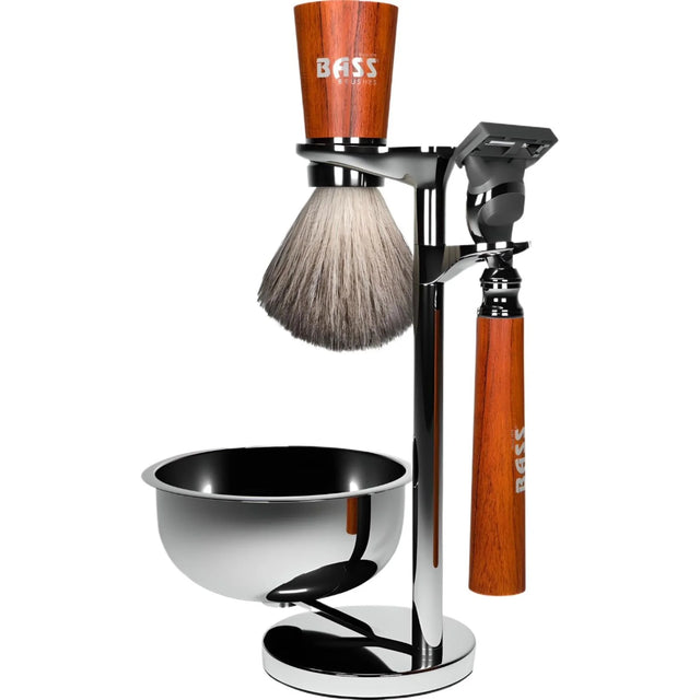 Bass Brushes - Classic Shave Set with Bowl, Kit (Pack of 1) - Men's Grooming Gift