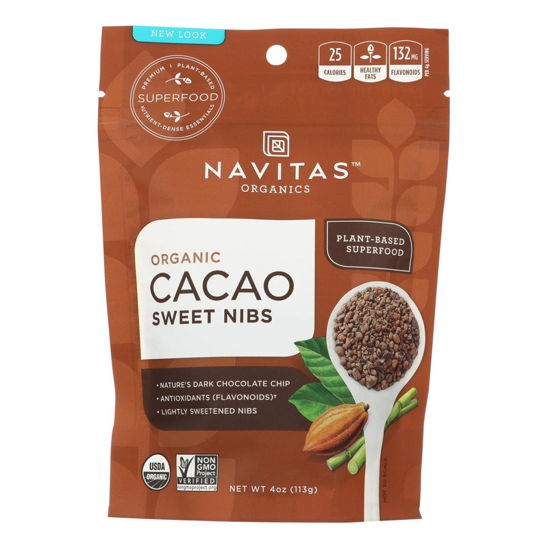 Organic Sweet Raw Cacao Nibs by Navitas Naturals (4 Oz, Pack of 12) - Cozy Farm 