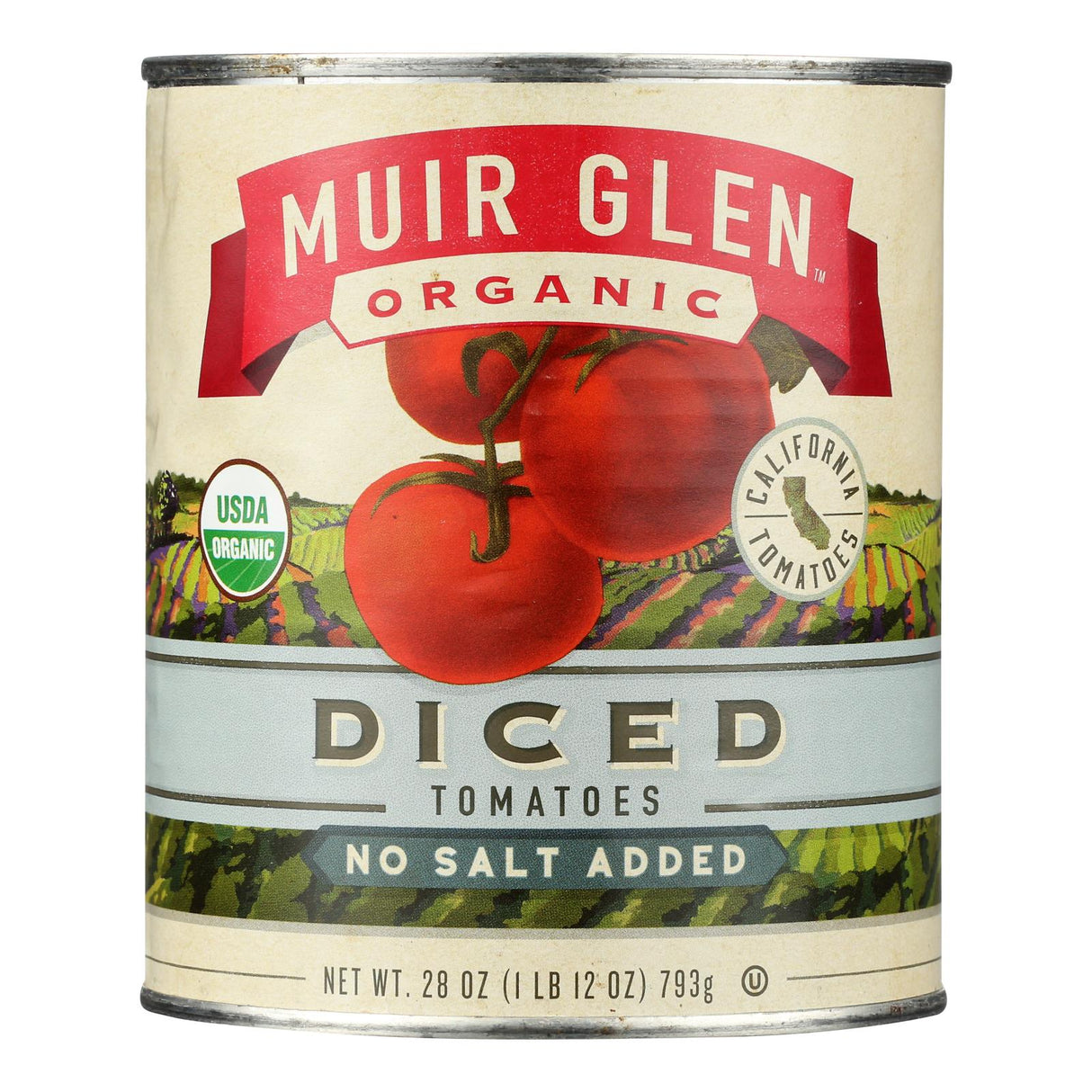 Muir Glen Organic Diced Tomatoes, No Salt Added, 28 Oz, Case of 12 - Cozy Farm 