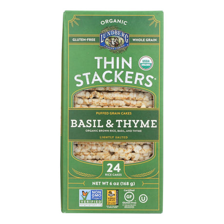 Lundberg Family Farms Thin Rice Cake Basil Thyme (6-Pack) - Cozy Farm 