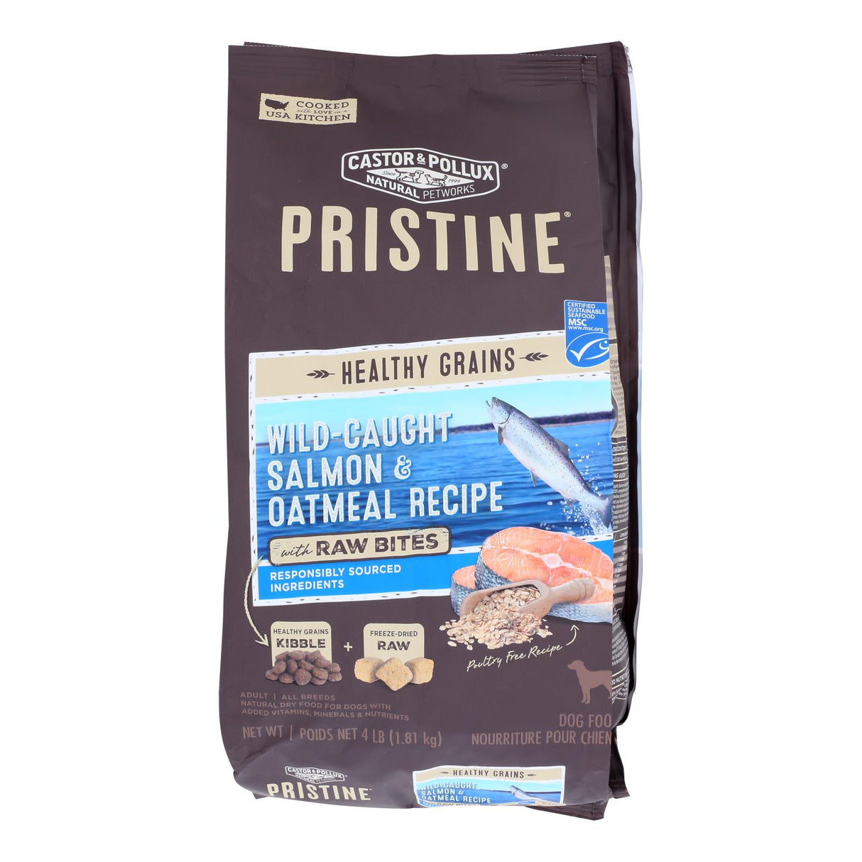 Castor & Pollux Prestream Salmon & Oatmeal Dry Dog Food, 4 lb - Case of 5 - Cozy Farm 