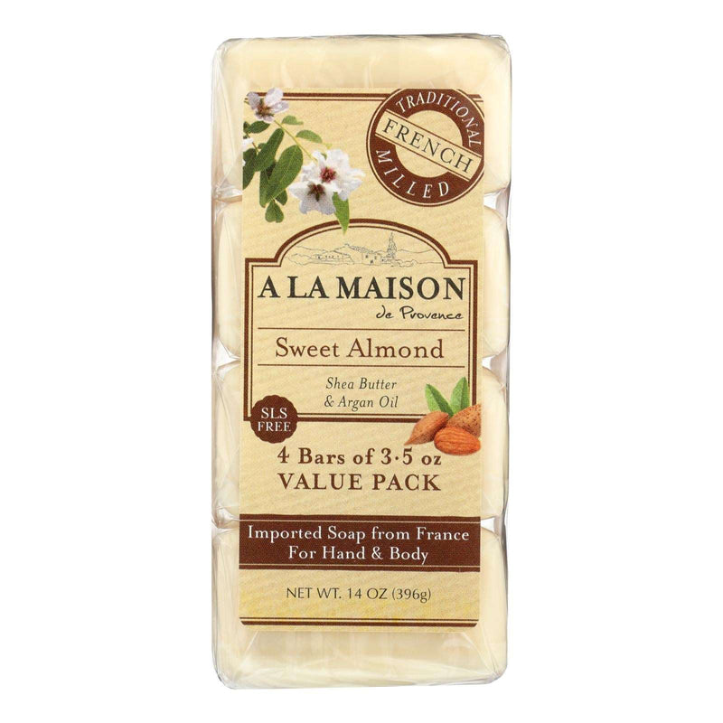 A La Maison Sweet Almond Nourishing Bar Soap (Pack of 4/3.5 Oz.) - Cozy Farm 