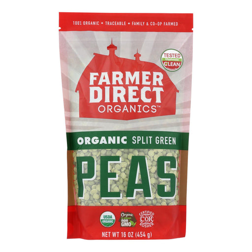 Farmer Direct Co-op Peas - Organic - Split Green - Case Of 12 - 1 Lb. - Cozy Farm 