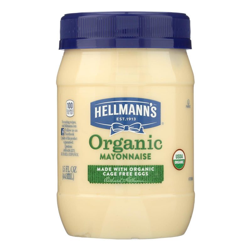 Hellman's Organic Mayonnaise, 6 Pack of 15 Fl. Oz. Bottles - Cozy Farm 