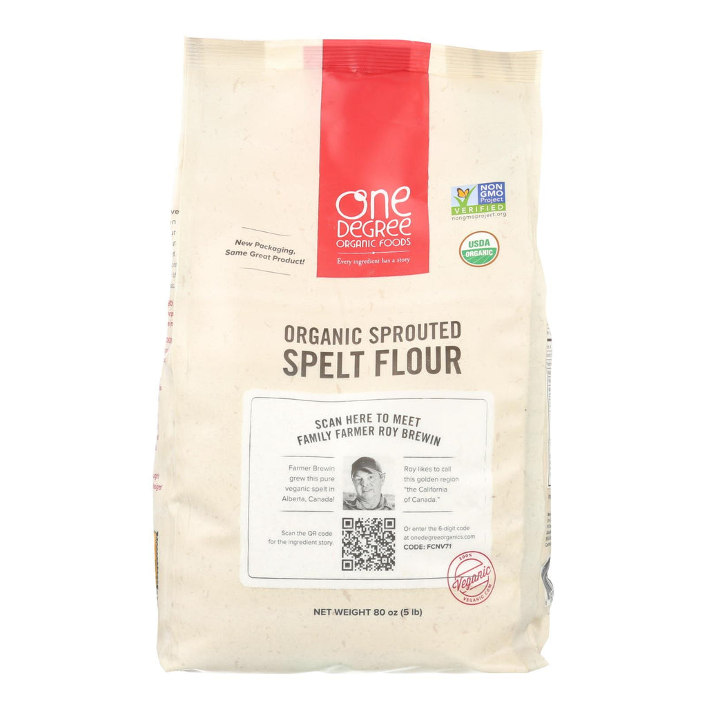 One Degree Organic Foods Sprouted Spelt Flour - Organic - Case of 4 - 80 Oz - (4 x 80 Oz Pack) - Cozy Farm 