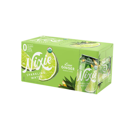 Nixie Lime Ginger Sparkling Water - 8 Fl. Oz. Pack of 3 - Cozy Farm 