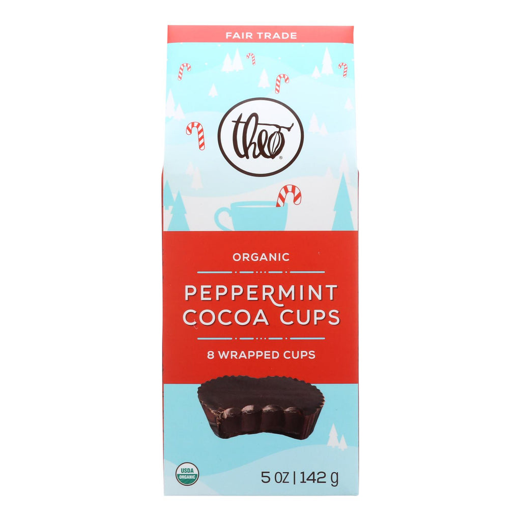 Theo Chocolate - Cups Peppermint Cocoa - Case Of 12 - 5 Oz - Cozy Farm 