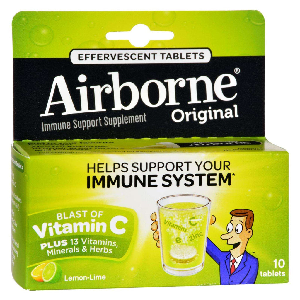 Airborne  Effervescent Tablets with Vitamin C - Lemon Lime (10 Packets) - Cozy Farm 