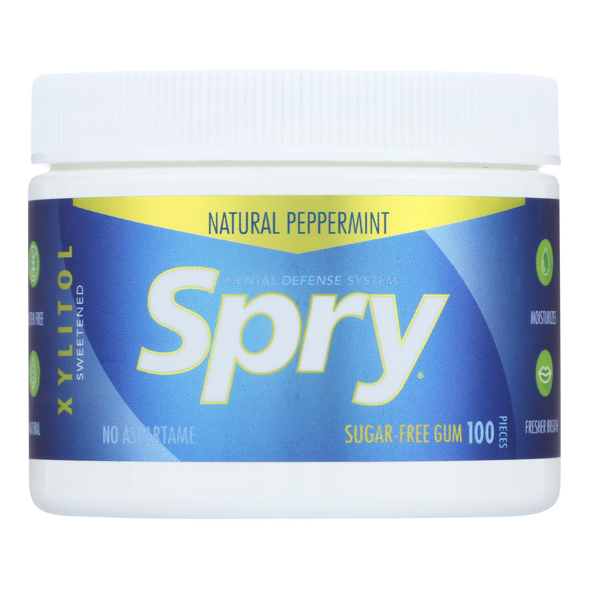 Spry Chewing Gum - Xylitol - Peppermint - 100 Count - Pack of 2