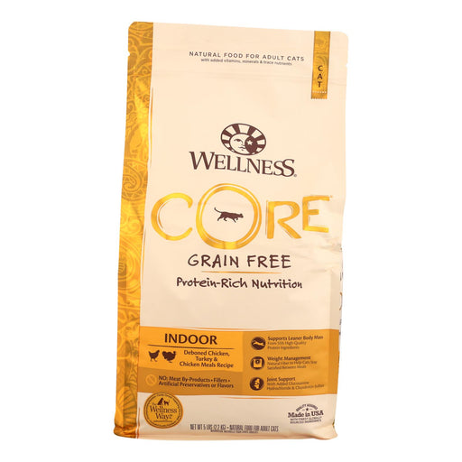 Wellness Pet Products - Cat Dry Indoor Recipe Core - 5 Lb - Case of 4 - Cozy Farm 