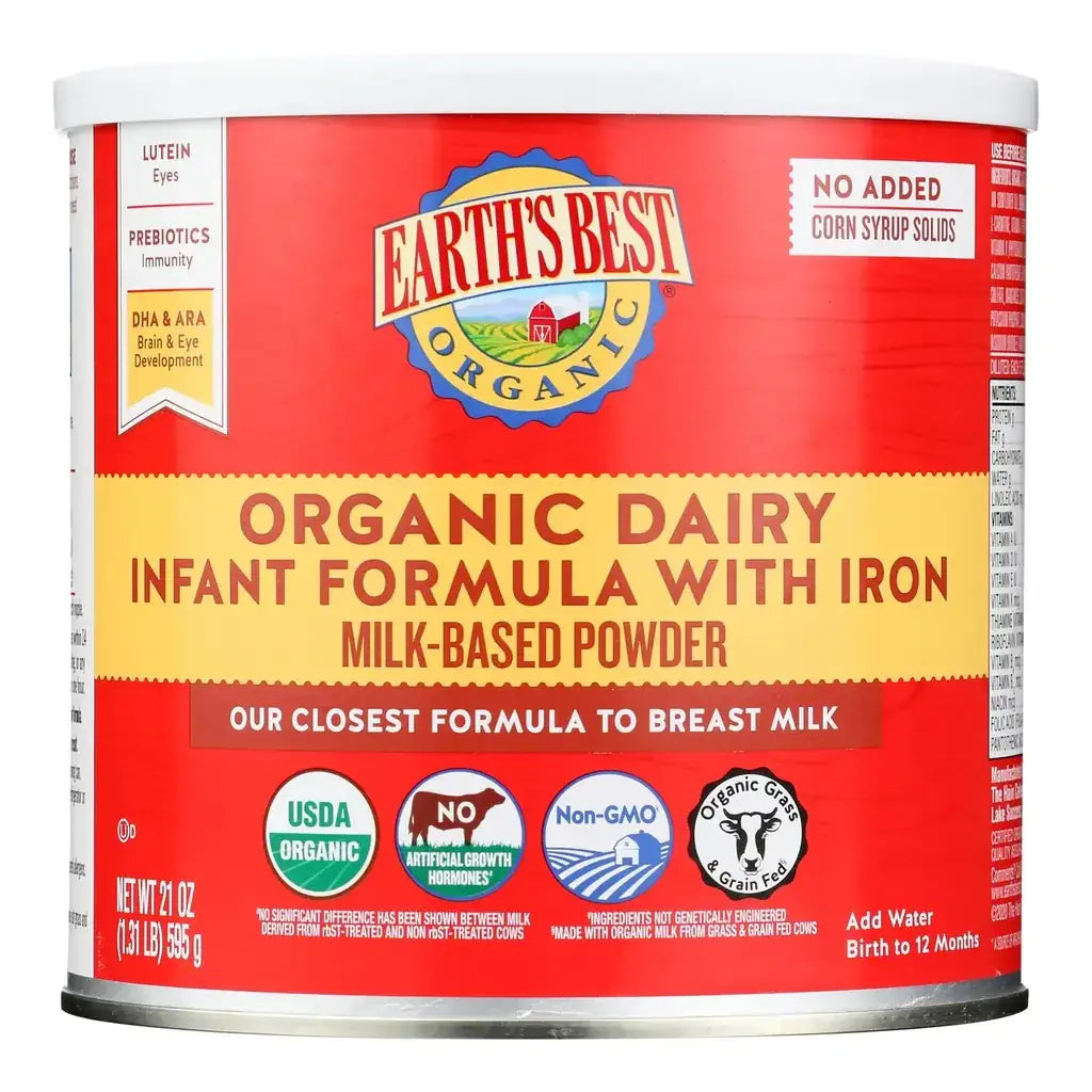 Earth's Best Infant Formula with Iron Milk-Based Powder (Pack of 4 - 21 Oz.) - Cozy Farm 