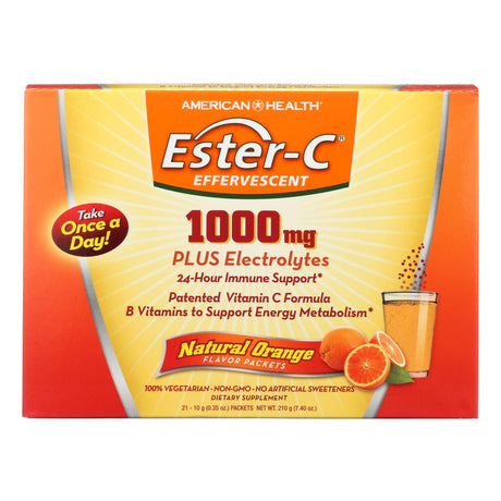 American Health Ester-C 1000mg Enhanced Absorption Vitamin C (Pack of 21) Orange Packets - Cozy Farm 