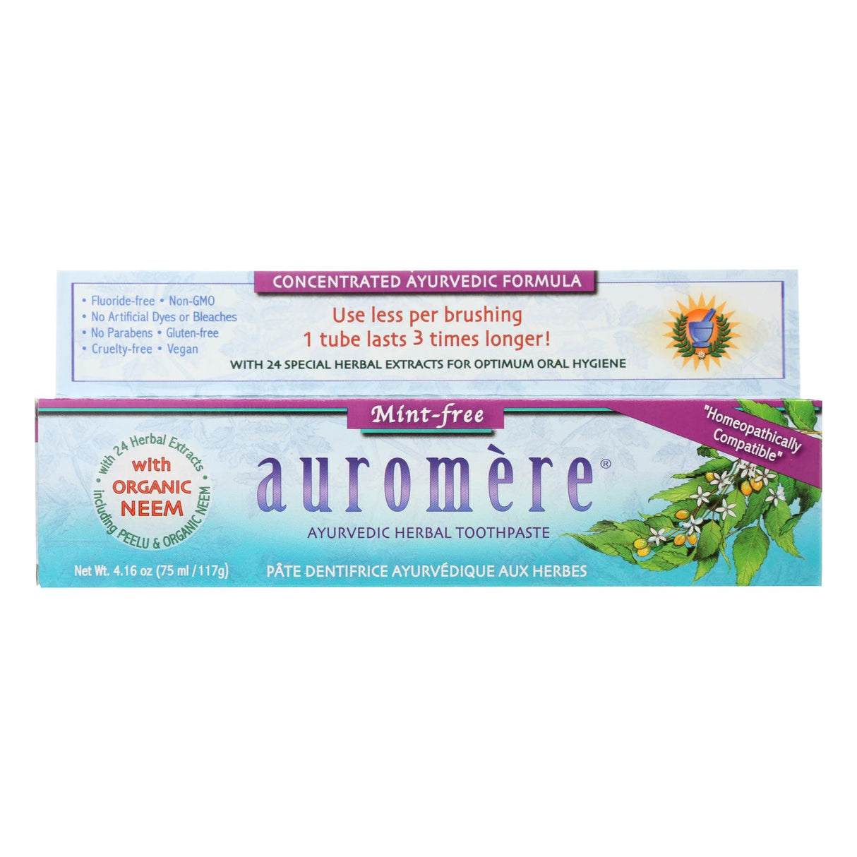 Auromere Toothpaste - Mint-free - Case Of 1 - 4.16 Oz.- Pack of 2