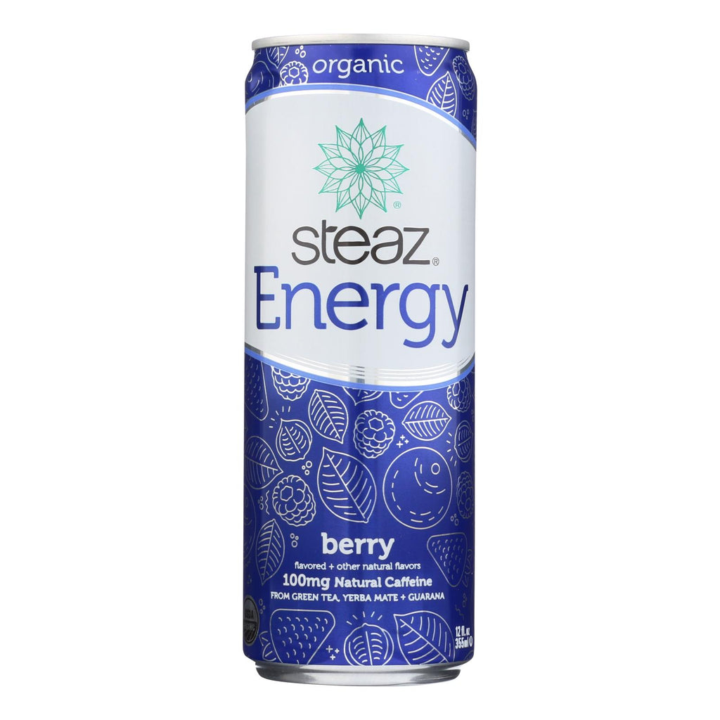 Steaz Energy Drink - Berry - Case Of 12 - 12 Fl Oz. - Cozy Farm 
