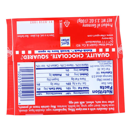 Ritter Sport Dark Chocolate With Marzipan - Case Of 12 - 3.5 Oz - Cozy Farm 