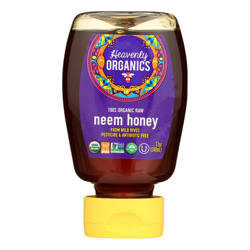 Heavenly Organics Honey - 100% Organic Raw Neem Squeeze Honey - Case Of 6 - 12 Oz. - Cozy Farm 