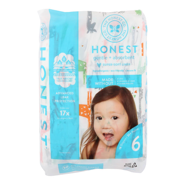 The Honest Company Giraffe Diapers, Size 6, Pack of 18 - Cozy Farm 