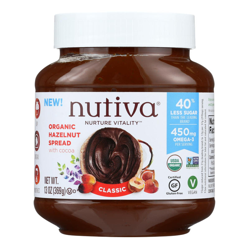 Nutiva Organic Hazelnut Spreads - Rich Chocolate Indulgence (Pack of 6 - 13 Oz.) - Cozy Farm 