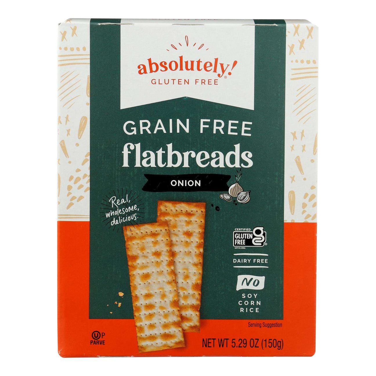 Absolutely Gluten Free Toasted Onion 5.29 Oz Flatbread - Case of 12 - Cozy Farm 