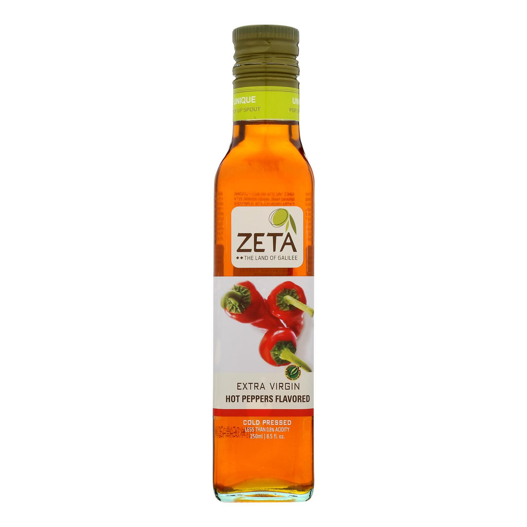 Zeta Oil Olive Oil - Extra Virgin - Hot Pepper - Case Of 6 - 8.5 Fl Oz - Cozy Farm 