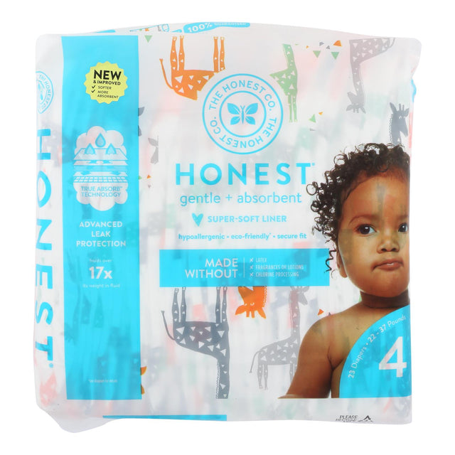The Honest Company Multi-Color Giraffe Diapers, Size 4 (Pack of 23) - Cozy Farm 