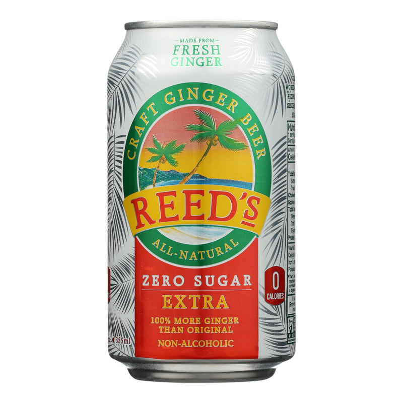 Reed's Zero Sugar Ginger Beer, Case of 6 - 12 Fl. Oz. Bottles - Cozy Farm 