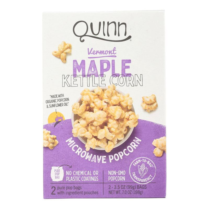 Quinn Microwave Popcorn (Pack of 6) Vermont Maple and Sea Salt - 7 Oz. - Cozy Farm 