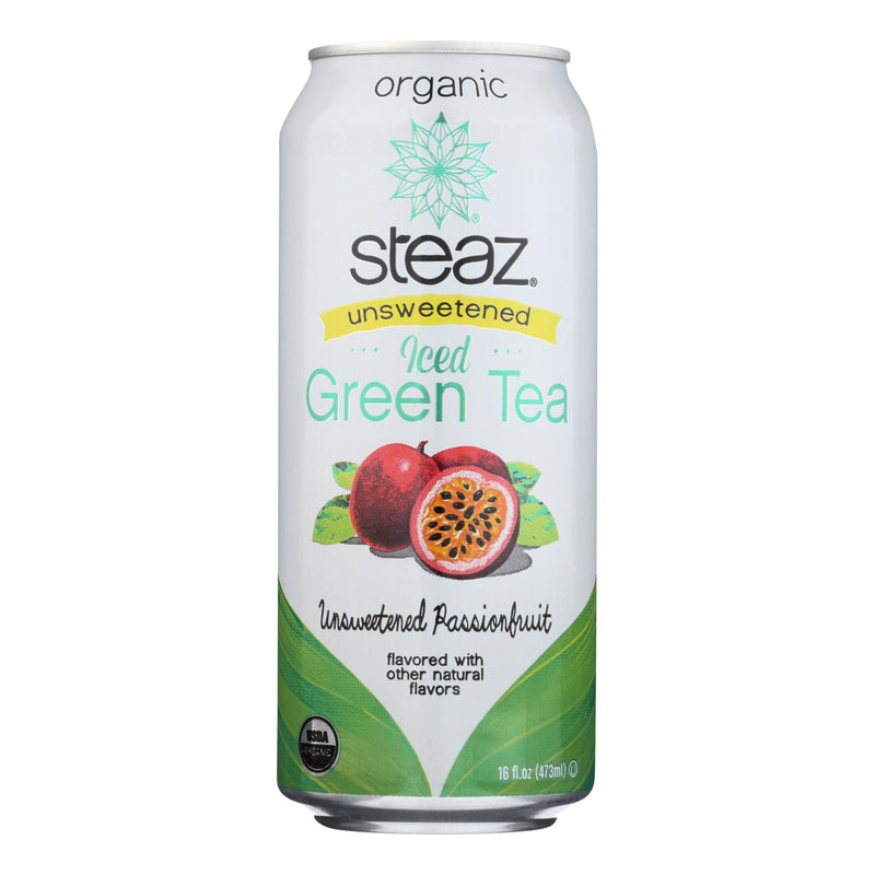 Steaz Green Tea Passion Fruit Unsweetened (12-16 Fl Oz Bottles) - Cozy Farm 