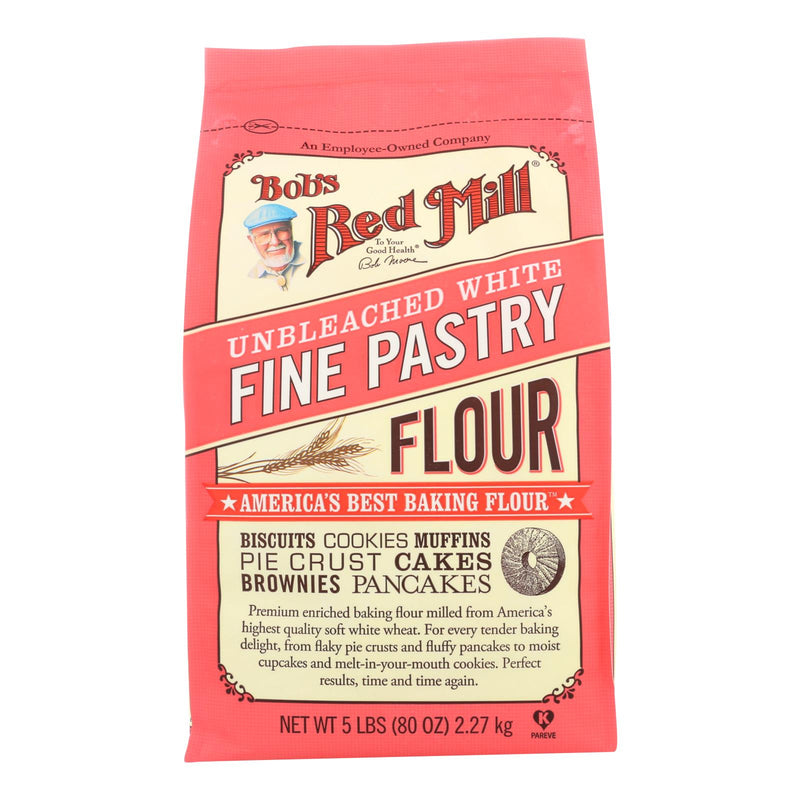 Bob's Red Mill Unbleached White Fine Pastry Flour - 5 Lb - Case of 4 - Cozy Farm 