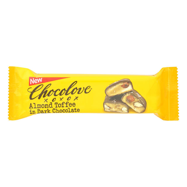 Chocolove Almond Toffee Dark Chocolate Bars - Case of 12, 1.41 Oz Each - Cozy Farm 