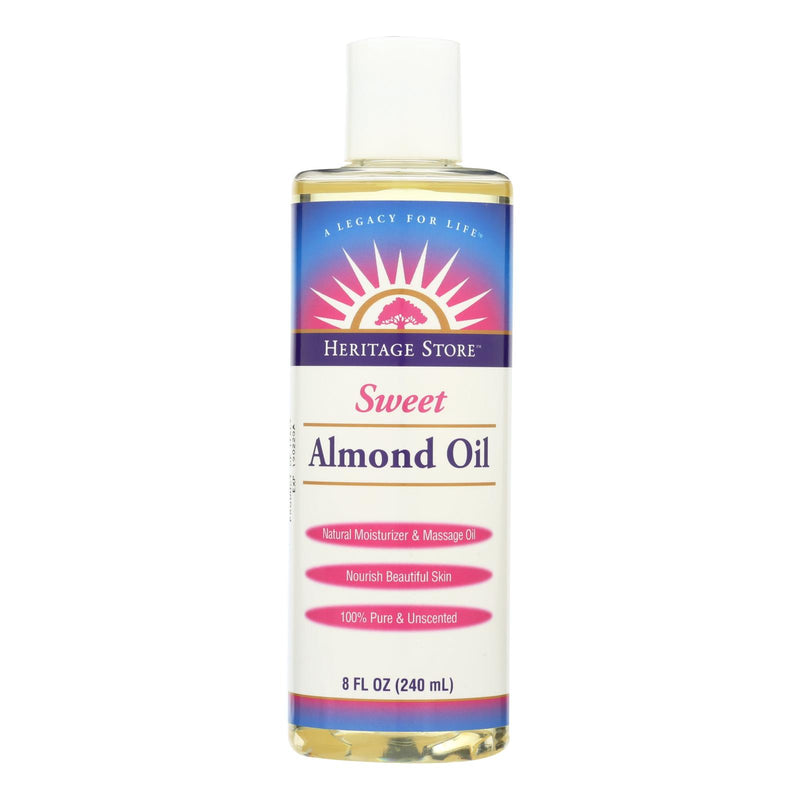 Heritage Products Sweet Almond Oil for Silky-Soft Skin and Healthy Hair - 8 Fl Oz - Cozy Farm 