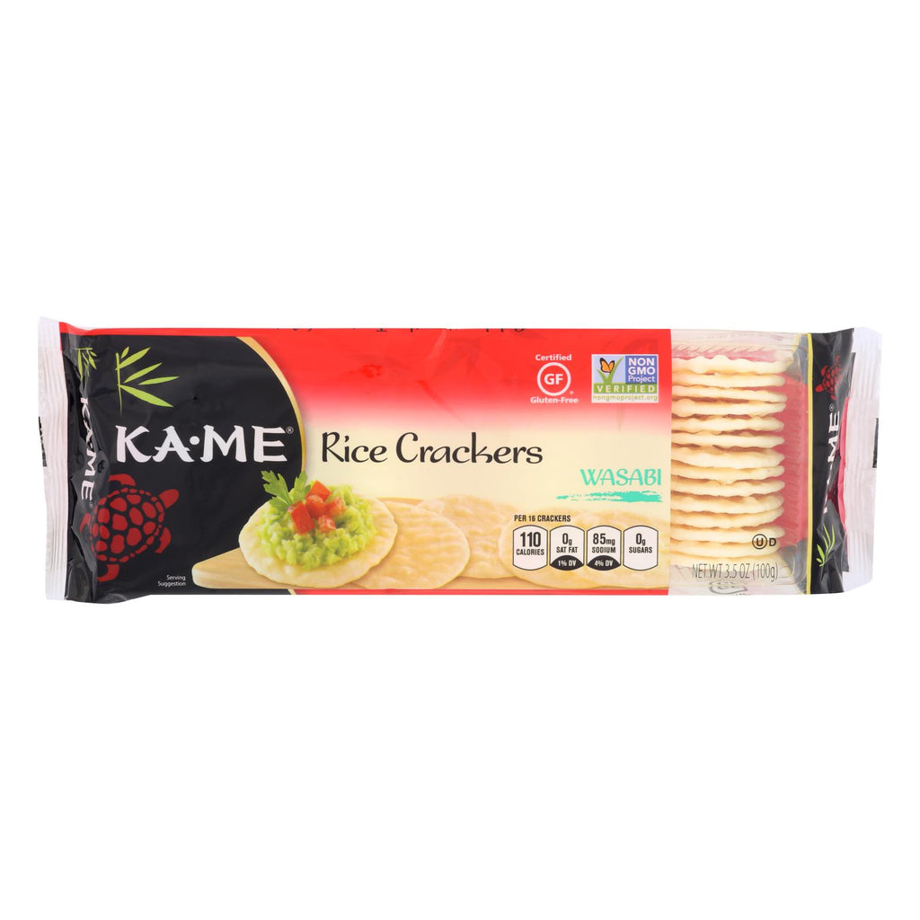 Kame Rice Crackers - Wasabi (Pack of 12) - 3.5 Oz - Cozy Farm 