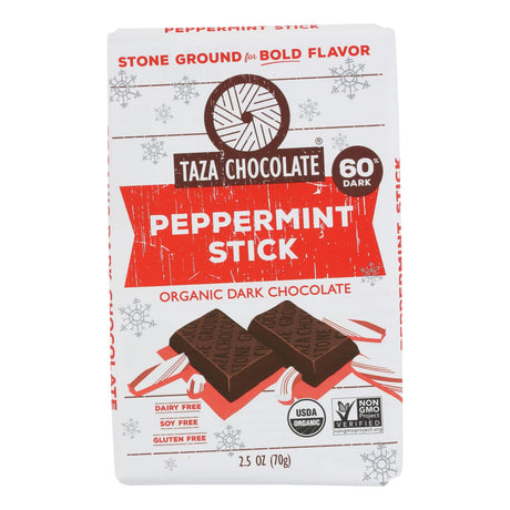 Taza Chocolates&reg; Organic Peppermint Sticks Stone Ground (Pack of 10) - 2.5 Oz. - Cozy Farm 