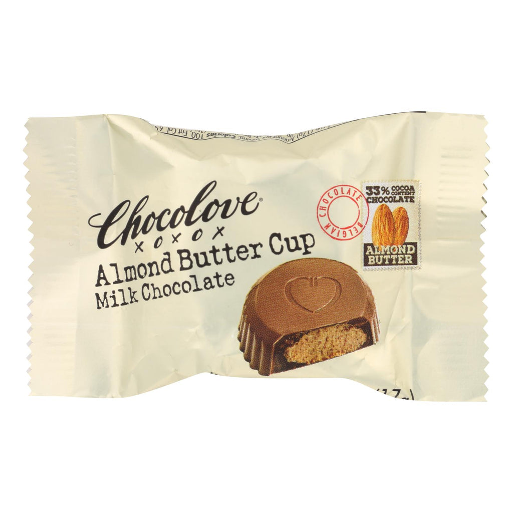 Chocolove Xoxox - Cup - Almond Butter - Milk Chocolate - Case Of 50 - .6 Oz - Cozy Farm 
