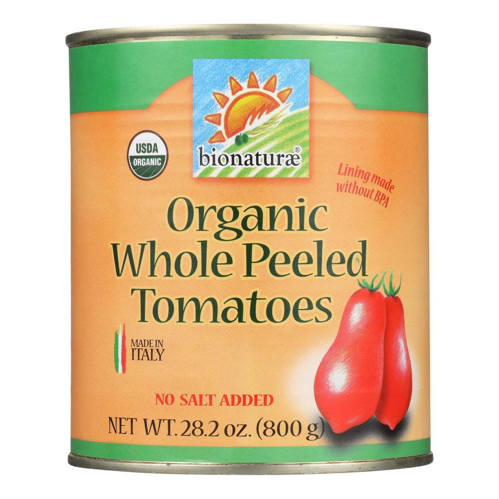 Bionaturae Organic Whole Peeled Tomatoes - Case of 12 - 28.2 Oz - Organic Tomatoes in Bulk - Cozy Farm 