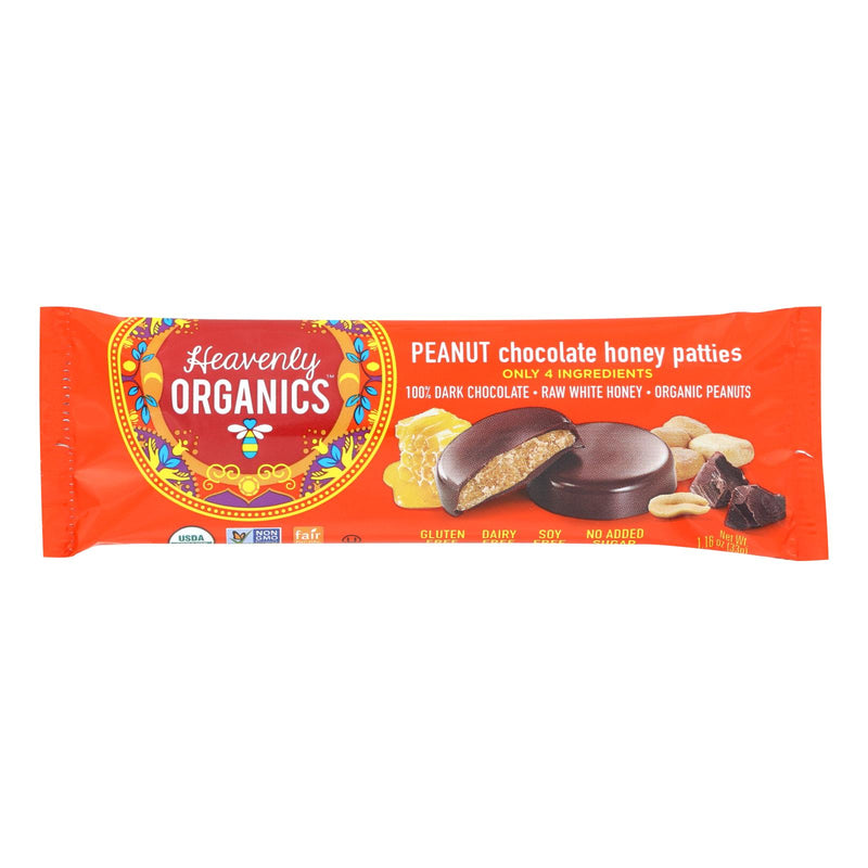 Heavenly Organics Candy Chocolate Honey Patties, Peanuts  - Case Of 16 - 1.16 Oz - Cozy Farm 
