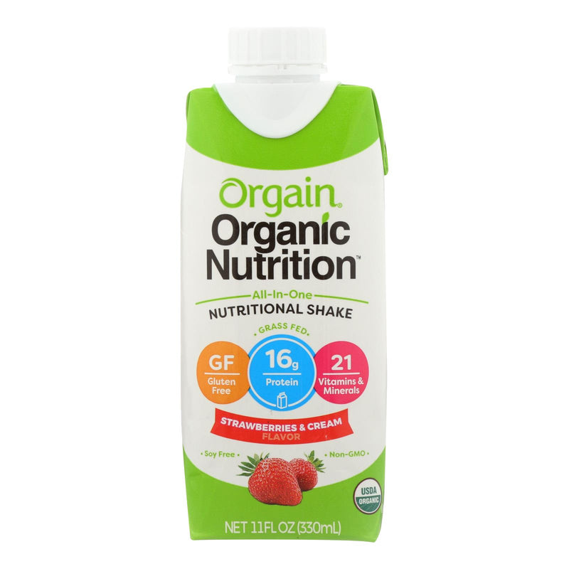 Orgain Orgainic Nut Shake - Strawberry & Cream (Pack of 3) - 11 Fl. Oz. - Cozy Farm 