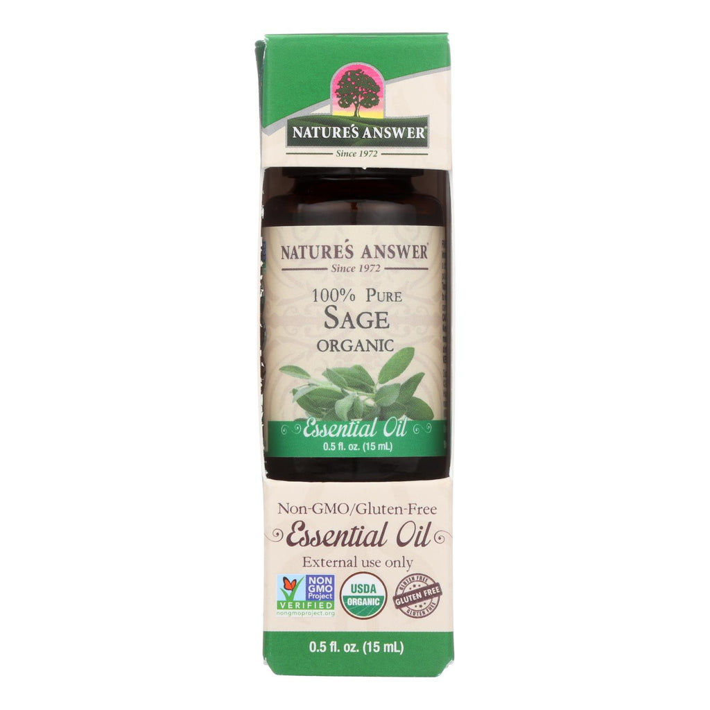 Nature's Answer Organic Essential Oil Sage (Pack of 0.5 Oz.) - Cozy Farm 