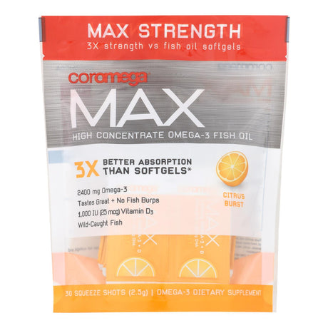 Coromega Max Omega 3 Citrus Burst Softgels, 30-Count - Cozy Farm 
