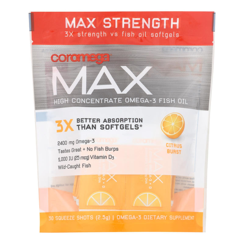 Coromega Max Omega 3 Citrus Burst Softgels, 30-Count - Cozy Farm 