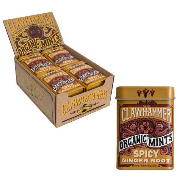 Clawhammer Ginger Root Mints - 1.07 Oz - Case of 12 - Cozy Farm 